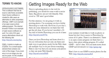This is a screenshot of the image resizing handout.