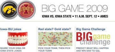 Screenshot of Des Moines Register rivalry coverage