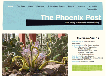 Screenshot of Phoenix Post blog site